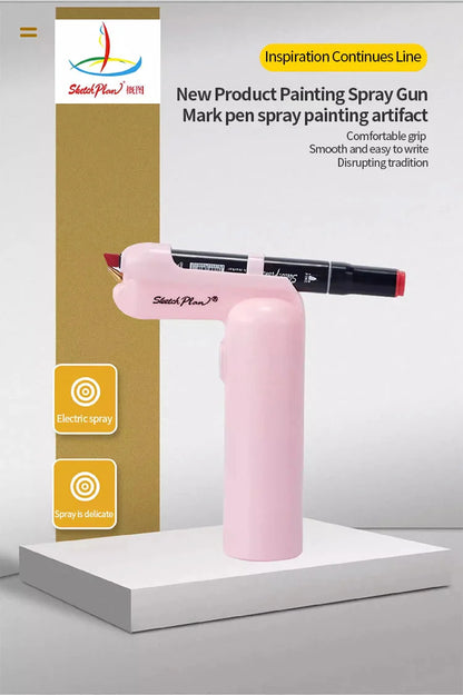 Art Electric Spray Pen Airbrush Set Inkjet Painting Brush Washable Spray Painting Hand Drawn Art Supplies Multi-function Color