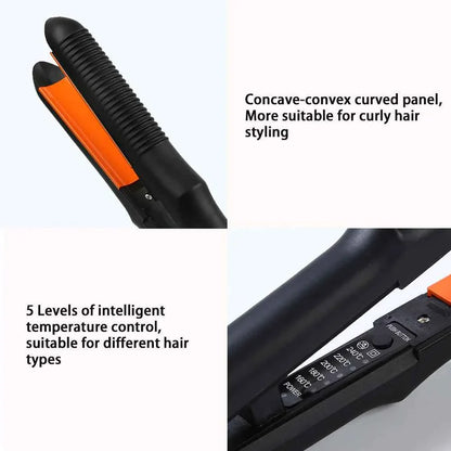 Curved Plate Hair Cruling Irons Ceramic Hair Curler Straightener PTC Heater Crescent Panel Flat Iron Fast Heat Straight Styler