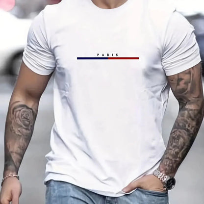 Paris Shirts men's T-shirt 3D printed men's clothing short sleeved men's T-shirt round neck oversized T-shirt fashionable men's