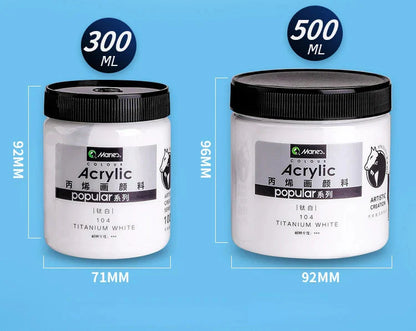 300ml White Acrylic Paints In Large Jars for Wall Painting Without Losing Color Waterproof and Sun Protection Art Supplies