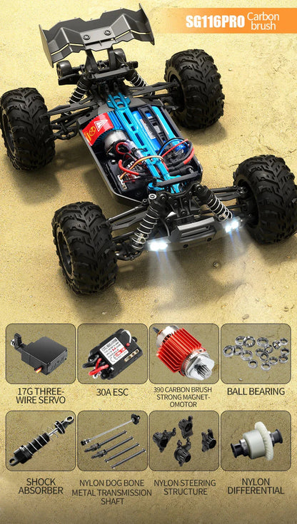 ZLL SG116 MAX 1:16 High Speed Drift Racing Car 80KM/H 4WD Off-Road Drift Remote Control Car SG316 Max Brushless Motor RC Car