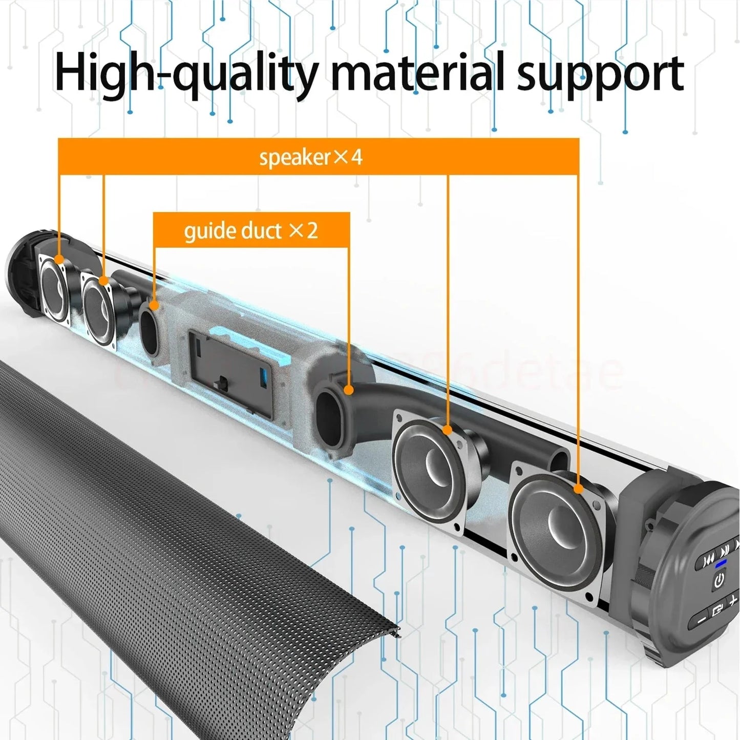 Super Powerful Sound Bar Portable Wireless Bluetooth Speaker Surround Stereo Home TV Sound Box Subwoofer FM Radio Home Theater