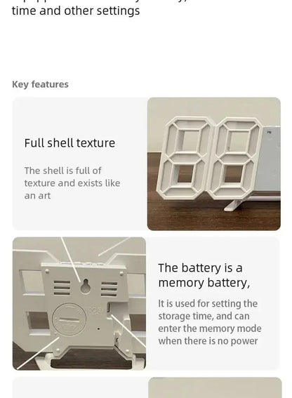 Multifunctional USB Ported LED 3D Digit Style Digital Clock
