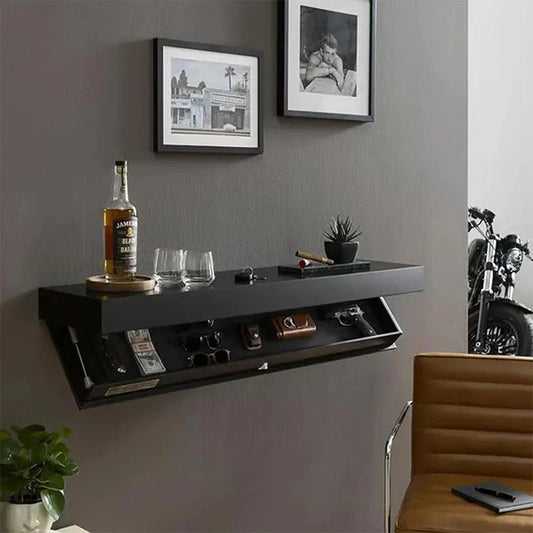 Solid Color Designer Shelf With Secret Compartment Concealed Floating Shelf Wall-Mounted Storage Solution Hidden Furniture
