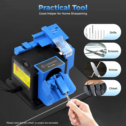Electric 3mm-13mm Drill Bit Sharpener Household Grinding Tools Multifunctional Grinding Machine for Plane Knives, Scissors