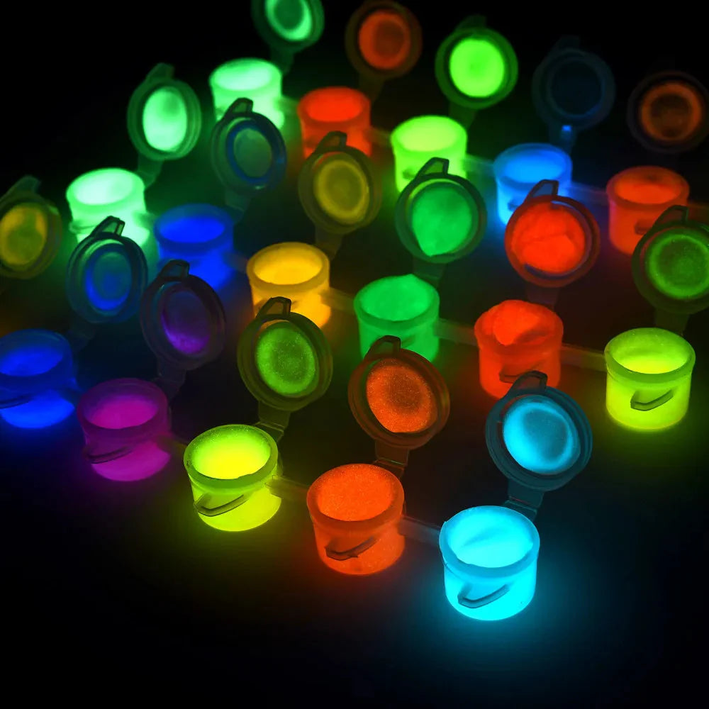 6Colors Acrylic Fluorescent Paint Glow In Dark DIY Painting Art Materials Arts Crafts Painting Tool DIY Graffiti Acrylic Pigment