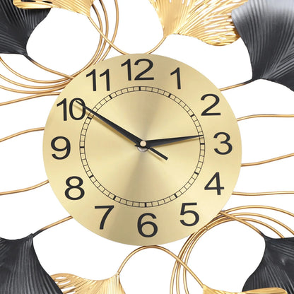Background Art Display Design Round Gold Clock 8"