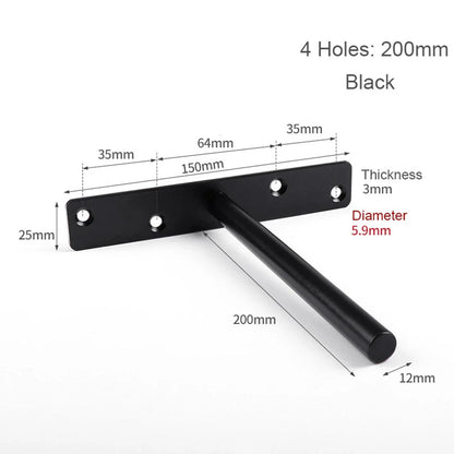 T Shape Concealed Shelf Brackets Floating  Wall Shelf Supports Screw Mounting Plate Multi sizes Metal Brackets