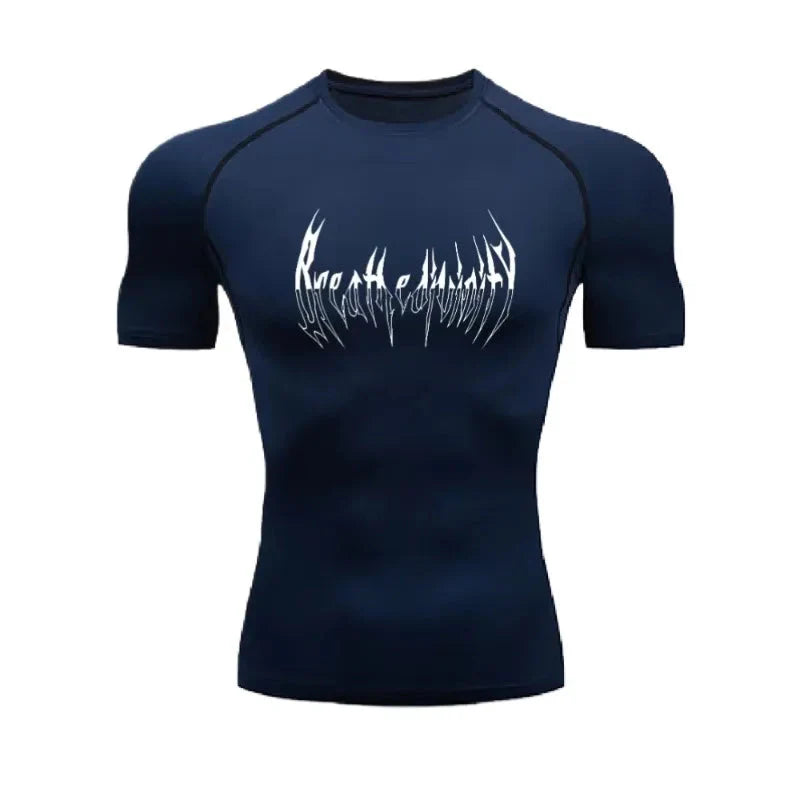 Compression t-Shirts for Mens Short Sleeve Gym Breathable Workout Fitness Undershirts Quick Dry Athletic High Elasticity Tops