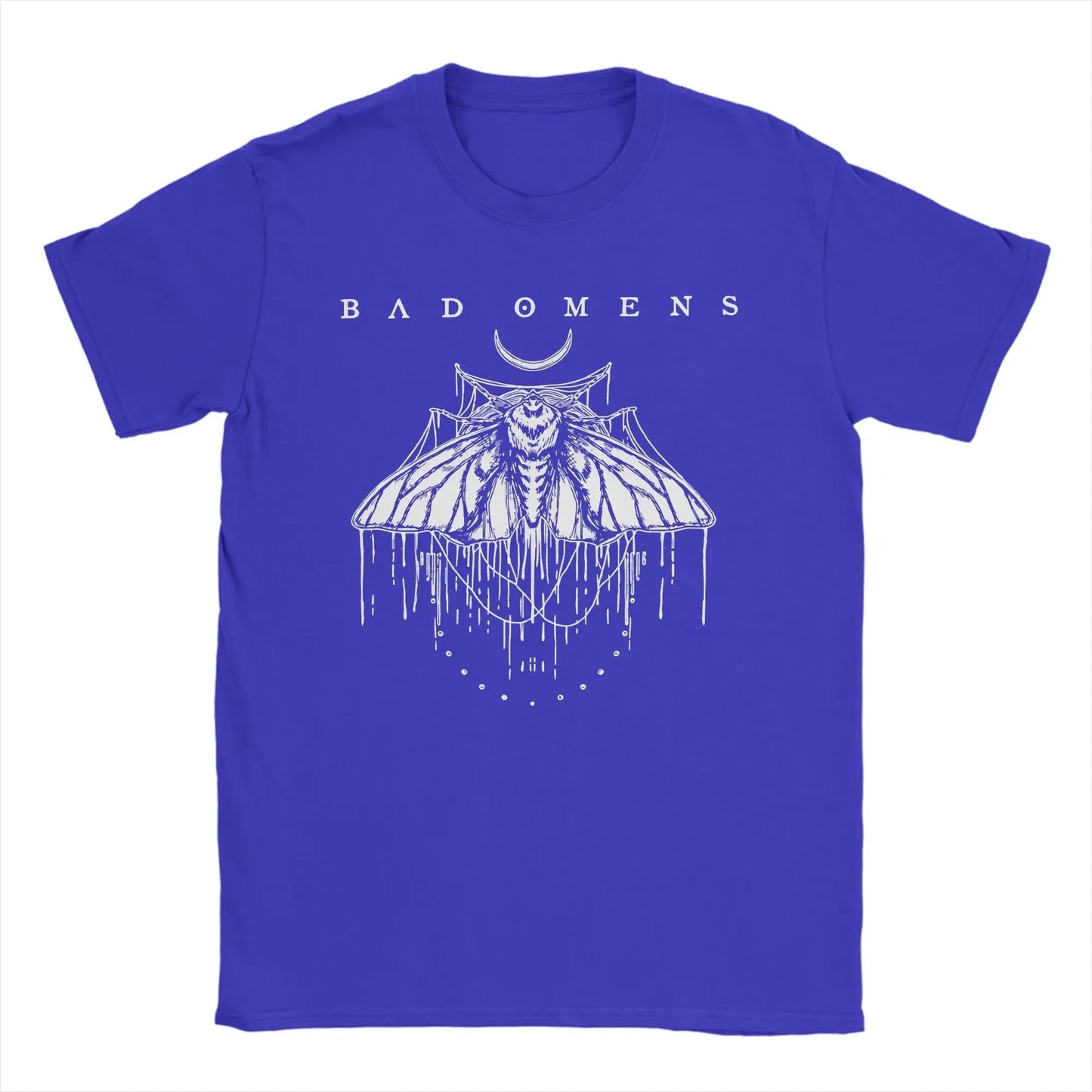 Men's T-Shirts Bad Omens Moth Casual 100% Cotton Tee Shirt Short Sleeve  T Shirt Round Collar Tops Big Size