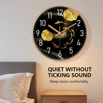 Simple Luxury Quartz Clock Hanging Wall Fish Decoration Modern Style Restaurant Living Room Home Decor Clock 8 10 12 Inche