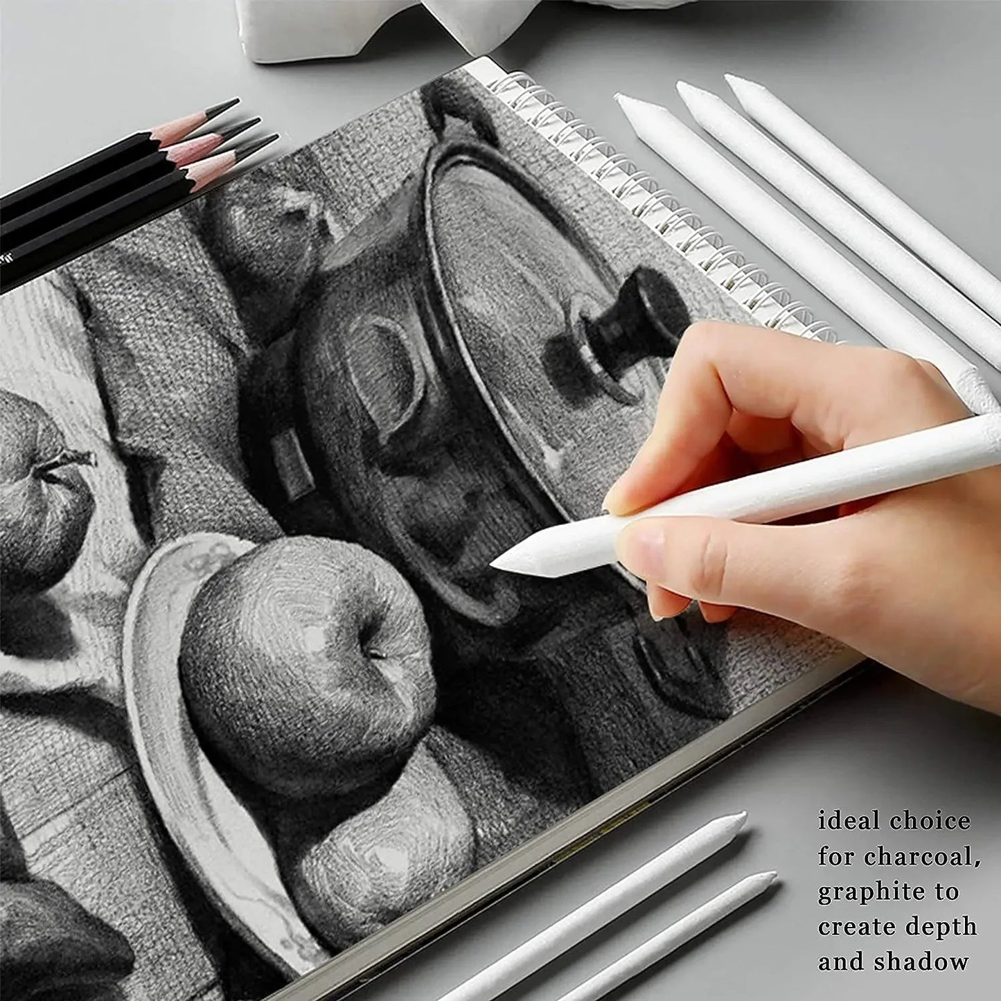 Art Supplies Drawing Tool Stump Rice Paper Sketch Double Head Smudge Stick Blending Stick White Drawing Pen Sketching Pencil