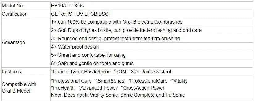 20/16/8/4PCS EB-10A/EB10-X Soft Bristle Kids Toothbrush Head Compatible For Oral b