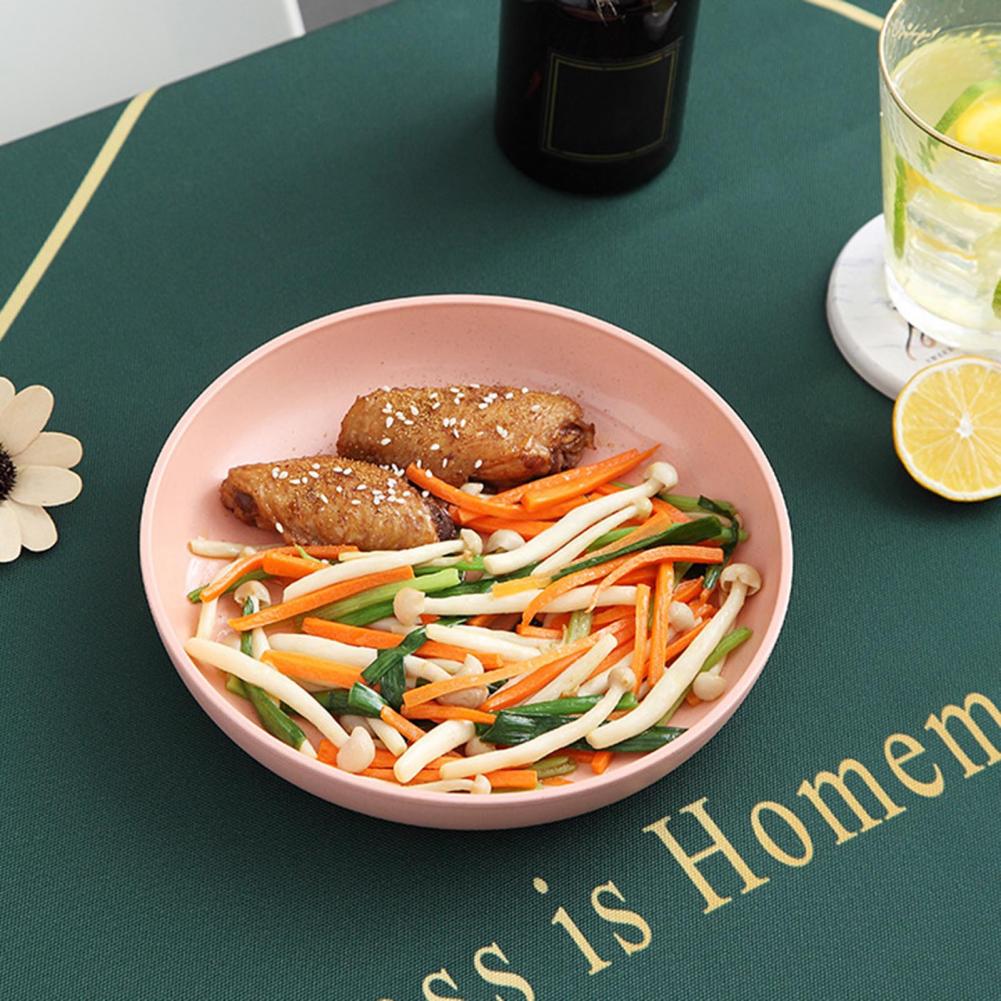 Wheat Fiber Plate Microwave Plastic Plates Dinner Plate BPA Free Food Grade Round Shape Food Dish Fruit Salad Dish Kitchen Plate
