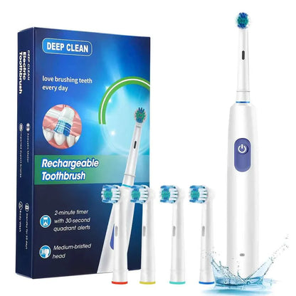 Electric ToothbrushRotating for Adults Deep Cleaning Teeth Tooth Brush Rechargeable Power Smart Timer with 8 Brush Heads