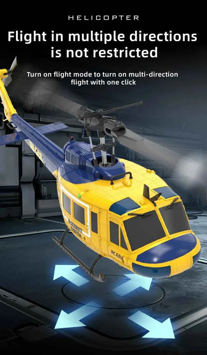 RC ERA Weathered Marine C032 UH1Huey One Click Inverted Flight TOF Optical Flow Gyro Stabilized RC Helicopter for Adults