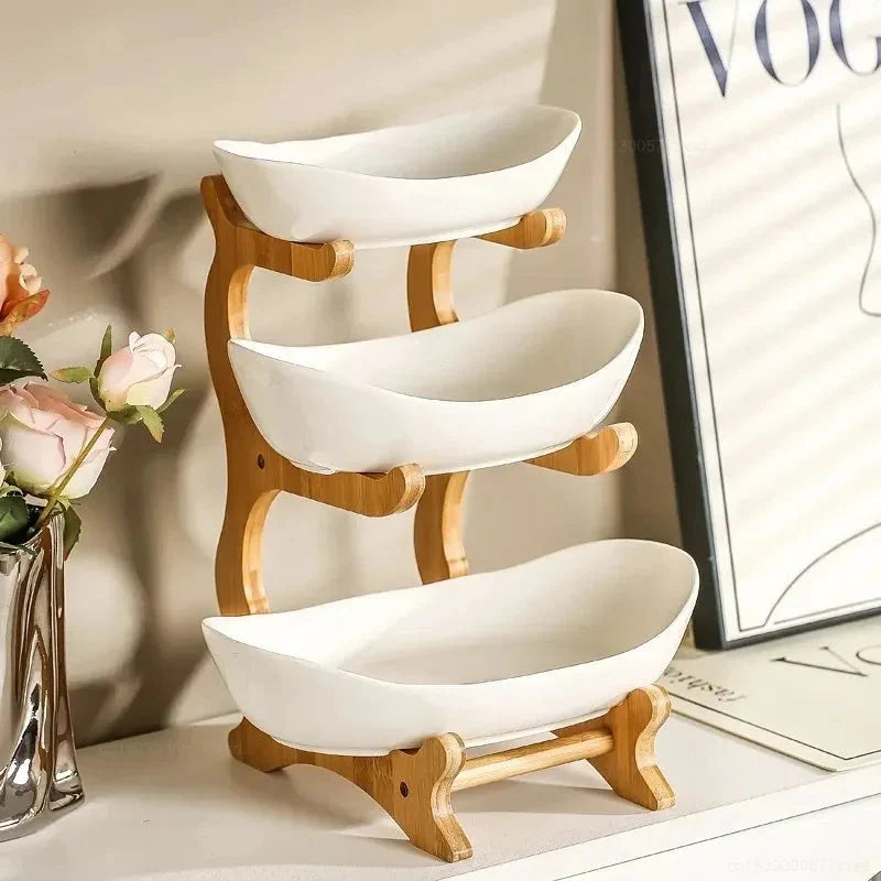 2/3 Layer Fruit Plate Home Snack Dish Creative Candy Dish Modern Dried Fruit Basket Living Room Plastic Cake Stand Snack Plates