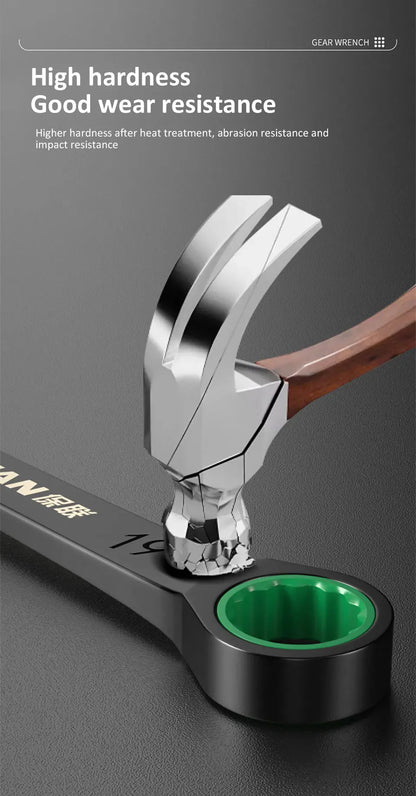 Dual-Purpose Wrench Fast Plum Blossom Ratchet Wrench Industrial Grade 72 Tooth Labor-Saving, Fast and Durable Dual-use Wrench