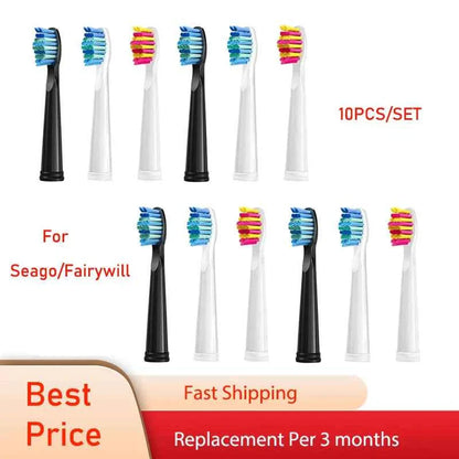Premium Replacement Brush Heads - Compatible with Fairywill/Seago FW-507/508/515/551/917/959 - Dupont Bristles 5-10Pcs