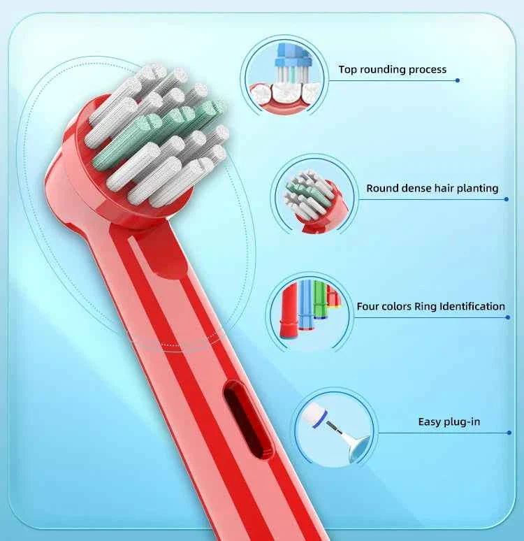 20/16/8/4PCS EB-10A/EB10-X Soft Bristle Kids Toothbrush Head Compatible For Oral b