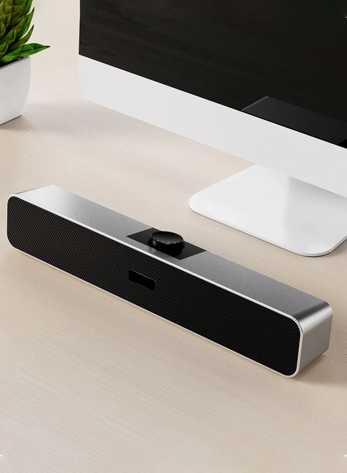 B Computer Speakers with 3.5 mm Aux, Small PC Speakers Powered by USB, USB Soundbar for Monitor，Wired USB Desktop Speaker,
