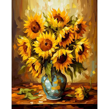 GATYZTORY Paint By Number yellow Flower Landscape Oil Painting On Canvas Floral Handmade Modern Diy Unique Gift