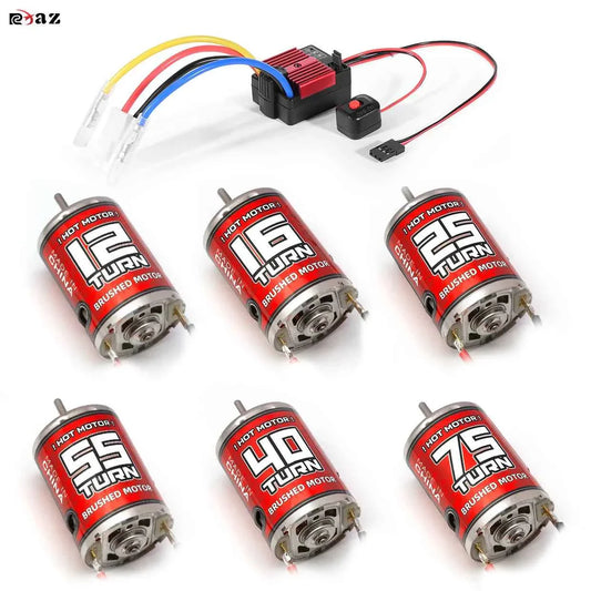 RC 540 Brushed Motor 12T-75T ESC 60A Speed Control Combination Set Climb Drift Racing Waterproof for 1/10 RC Cralwer Car/Boat