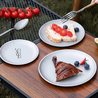Fruit Salad Household Creative Dish High quality Plates 3pcs Titanium Purification Plate Outdoor Picnic Dinner Tableware Tray