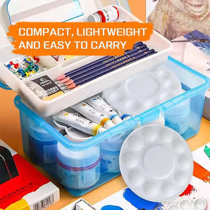 Plastic Paint Palettes 12 Pieces Paint Palette Tray Art Supplies Paint Palette for Gouache, Acrylic Paint and Watercolors