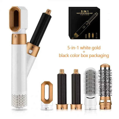 Multi Functional 5-In-1 Hair Dryer Hot Air Comb Curling Iron Dyso Air Bag Hairdresser Styling Tool Straightener Festival Gift