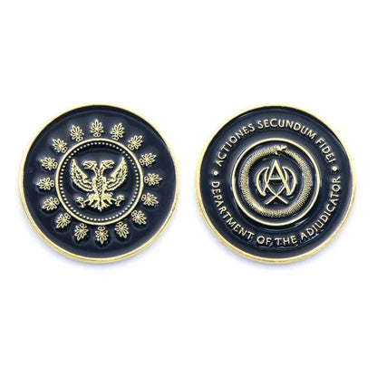 Big Size John Wick 4 Blood Oath Marker Coin Keychain Gold and Adjudicator Coin Metal Prop Accessories Collection Gift
