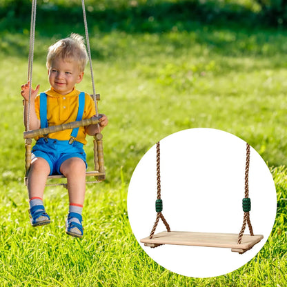 High-Quality Polished Four-Board Anti-Corrosion Wood Swing Outdoor Indoor Pastoral Wooden Swing for Adults Children