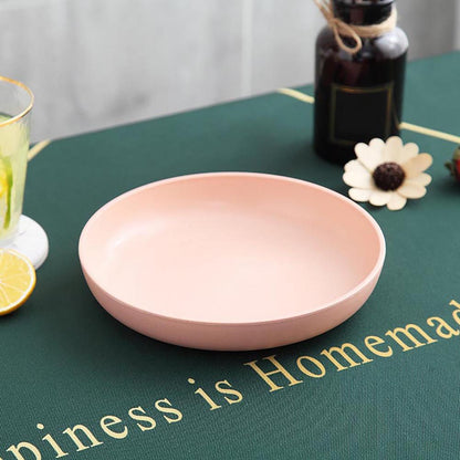 Wheat Fiber Plate Microwave Plastic Plates Dinner Plate BPA Free Food Grade Round Shape Food Dish Fruit Salad Dish Kitchen Plate