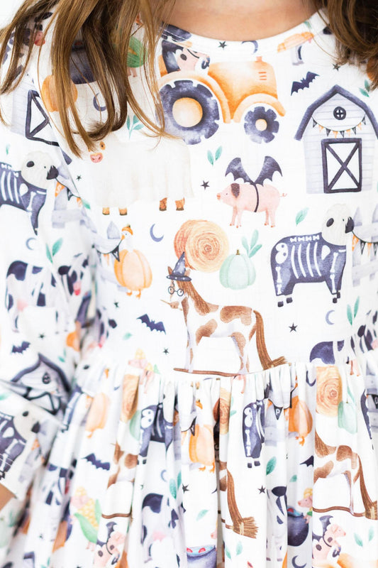 SALE Stay Spooky 3/4 Sleeve Pocket Twirl Dress