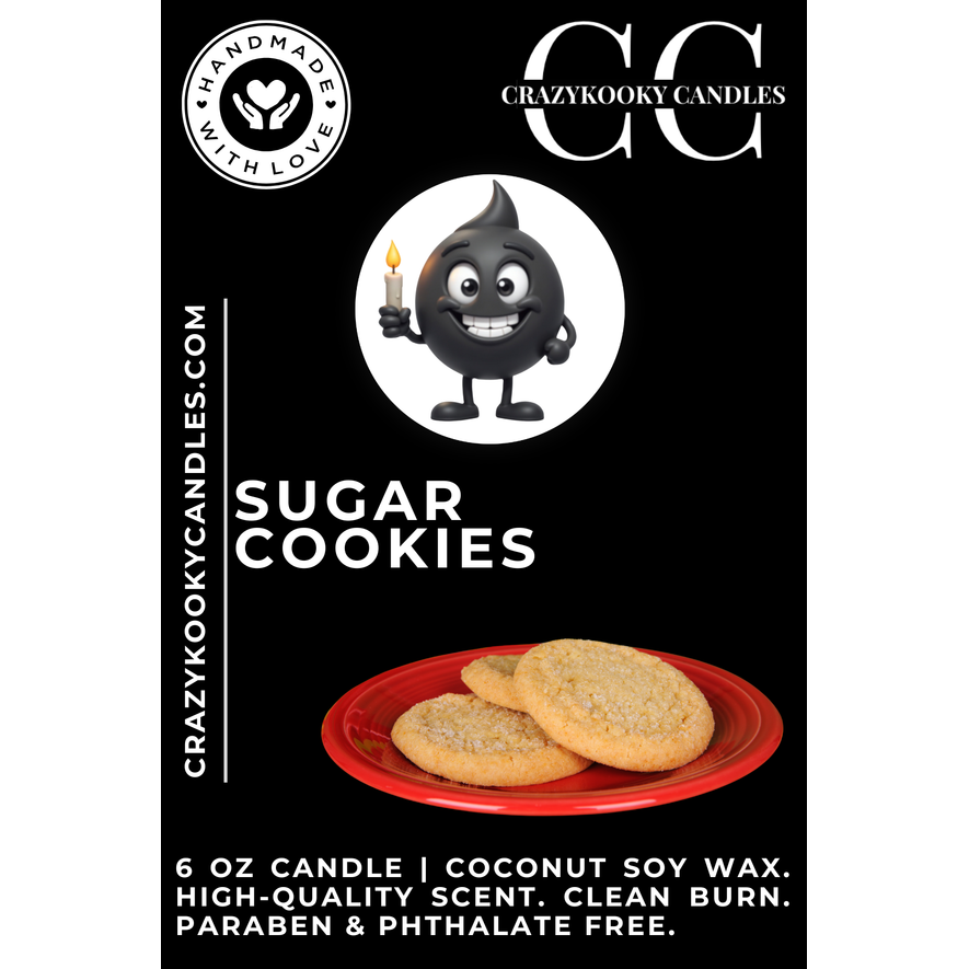 SUGAR COOKIES - Funny Candle, Scented Coconut Soy Candle, 6oz