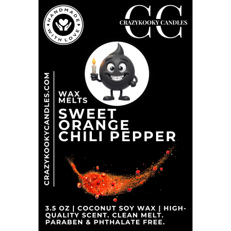 SWEET ORANGE CHILI PEPPER - Wax Melts, Scented Coconut Soy, 3.5oz
