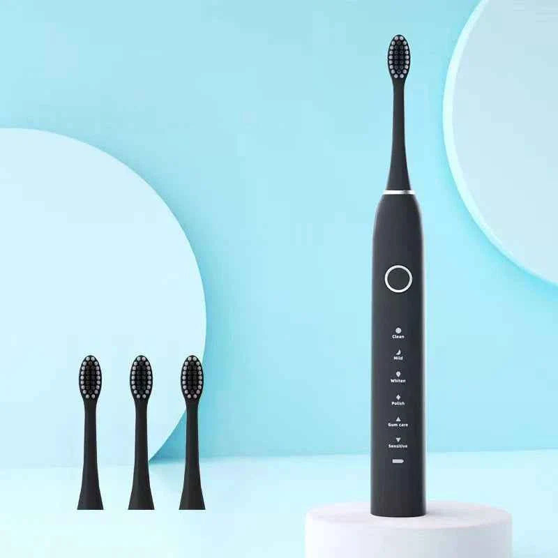 6 Modes Electric Sonic Toothbrush USB Rechargeable for Adults Ultrasonic Tootbrush with 4/8 Replacement Heads Smart Timer IPX7