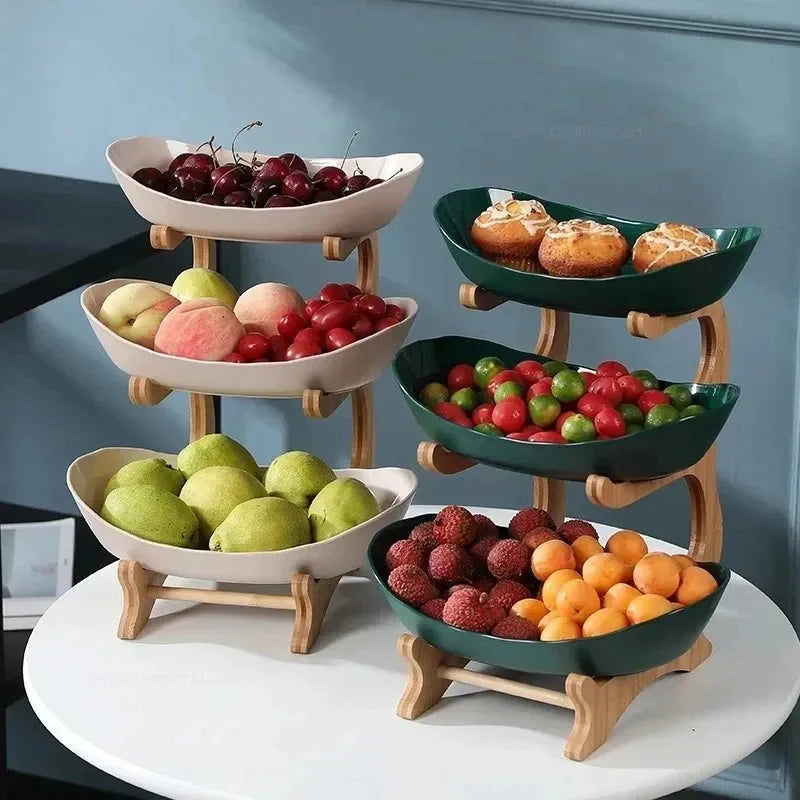 2/3 Layer Fruit Plate Home Snack Dish Creative Candy Dish Modern Dried Fruit Basket Living Room Plastic Cake Stand Snack Plates