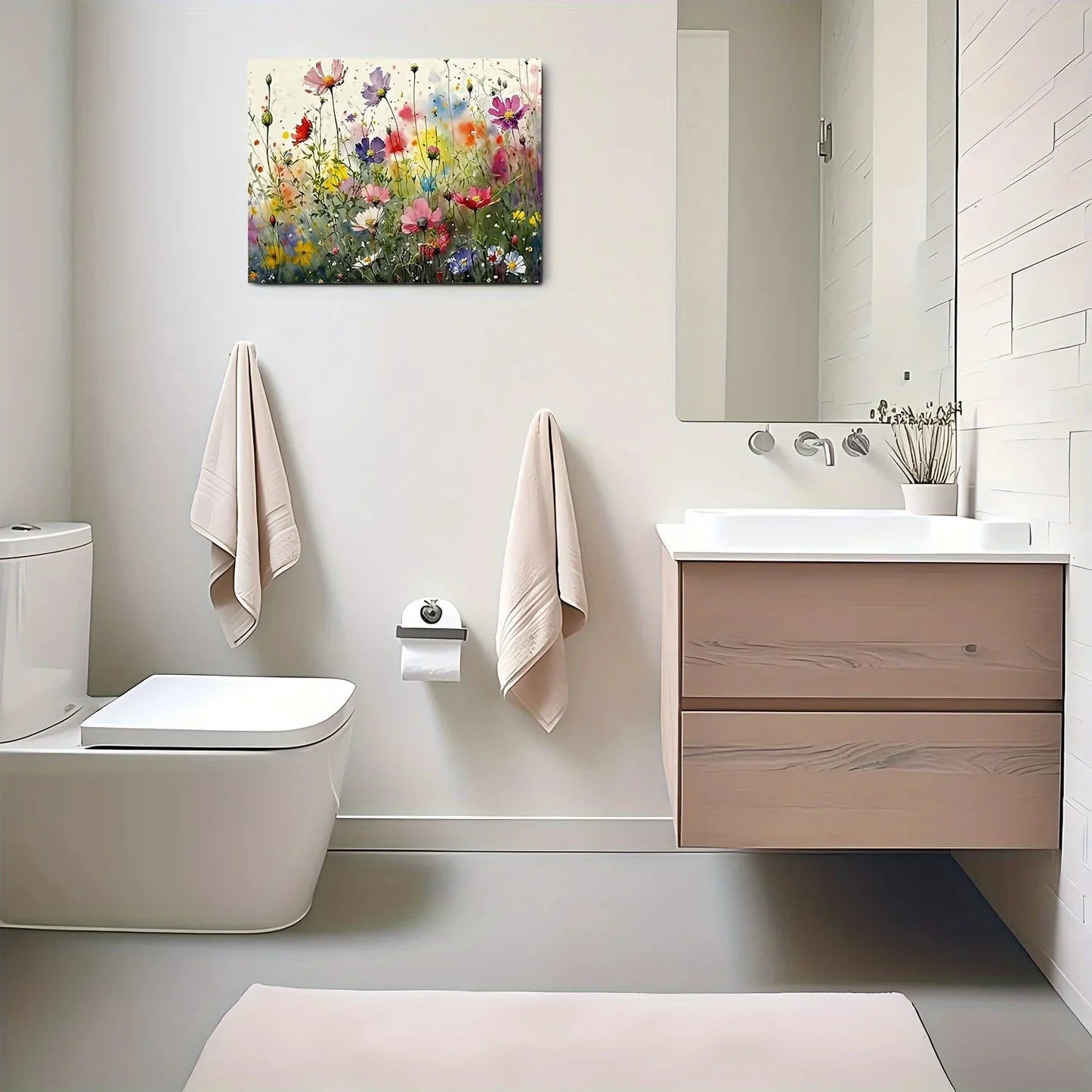 Vibrant Floral Canvas Wall Art - 11.8x15.7in Framed Decor for Home & Office, Perfect Gift for Any Room