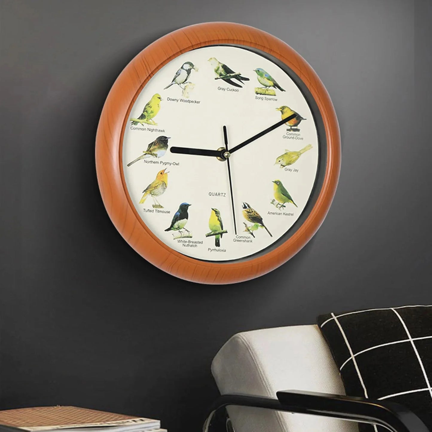 Wall Hanging Clock Decor Singing Bird Wall Clock Bird Clock With Sound Hanging Clock Decor for Kitchen Walls Shelf Decoration