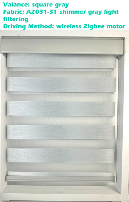 Decopedia Custom Made Zebra Blinds for Windows Motorized Roller Blinds Blackout Day and Night Window Blinds for Sliding Door