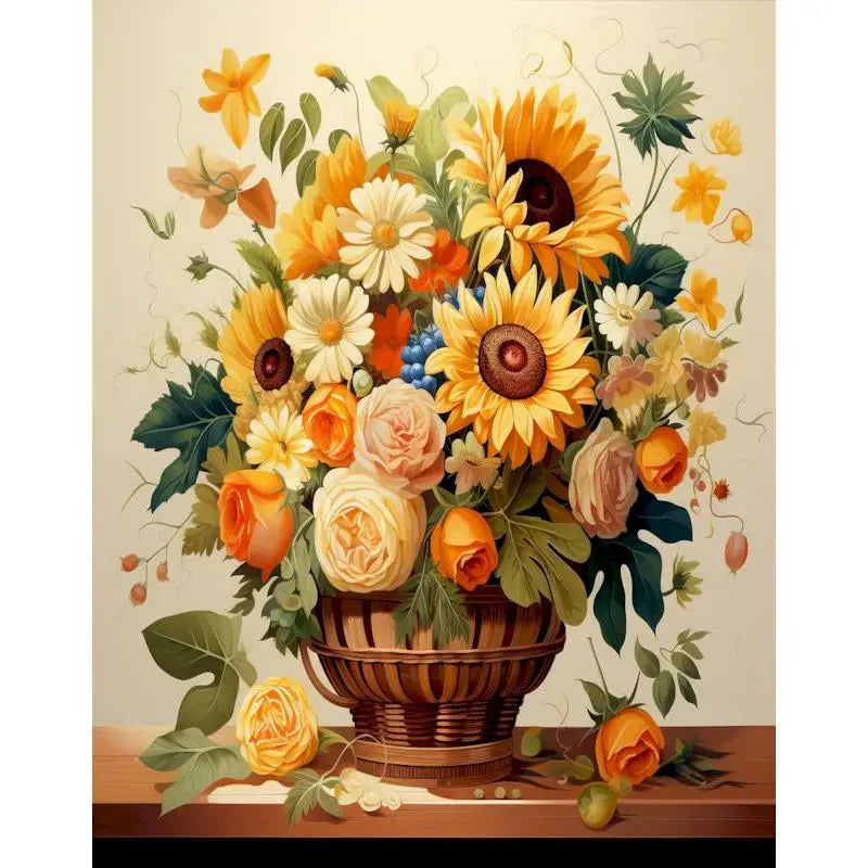 GATYZTORY Paint By Number yellow Flower Landscape Oil Painting On Canvas Floral Handmade Modern Diy Unique Gift
