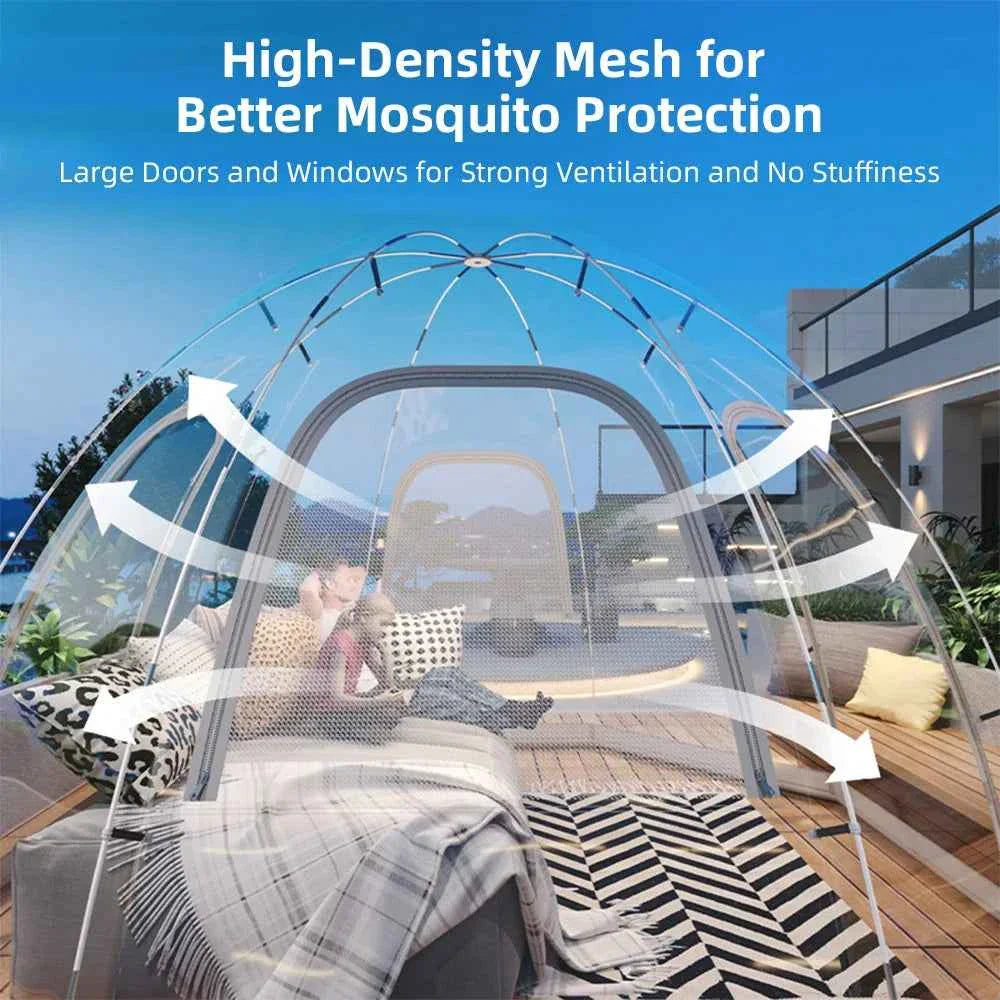 8-10 Person Transparent Bubble Dome Tent - Weatherproof Garden Party Gazebo