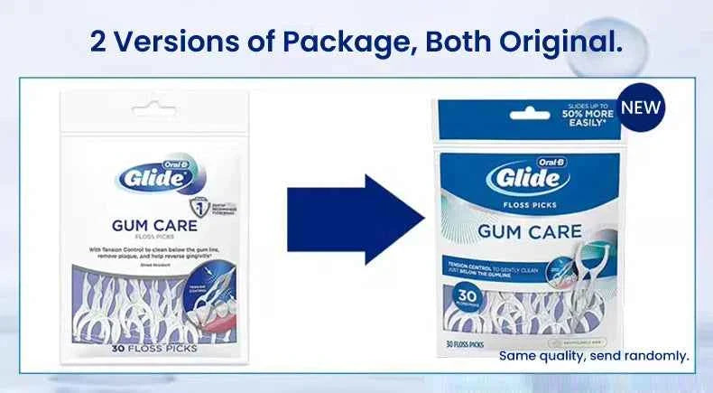 Oral B Flosser Glide Floss Picks Dental Toothpicks Gum Care Teeth Cleaning Sticks Y-shaped 3D Floss Toothpicks 90 pcs