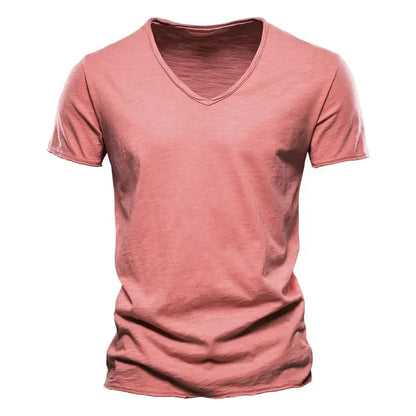 2025 New  Men T Shirt Tops V Neck Thin Short Sleeve Tees High Quality Men's Fashion Fitness Hot T-shirt For Men