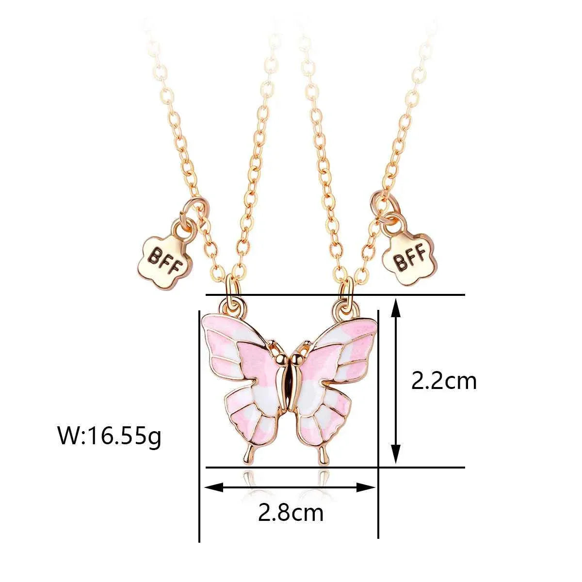 Best Friends Pendant Necklace For Woman Girls Magnetism Sequin Couple Crystal Chain Choke BFF Friendship Forever Jewelry Gift