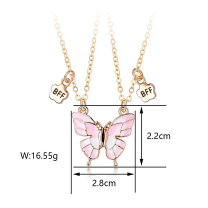 Best Friends Pendant Necklace For Woman Girls Magnetism Sequin Couple Crystal Chain Choke BFF Friendship Forever Jewelry Gift