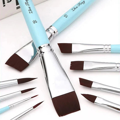 Body Pinting Face Body Art Paint Multifunctional Professional Paint Brushes Set Wooden Handle Nylon Brush Oil Painting Brushes
