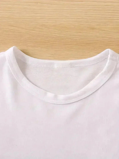 Fashion Bonjour Paris Text Print Short Sleeve Printed T Shirt  Casual Clothing Women's T-Shirt Graphic Clothing Top Tee