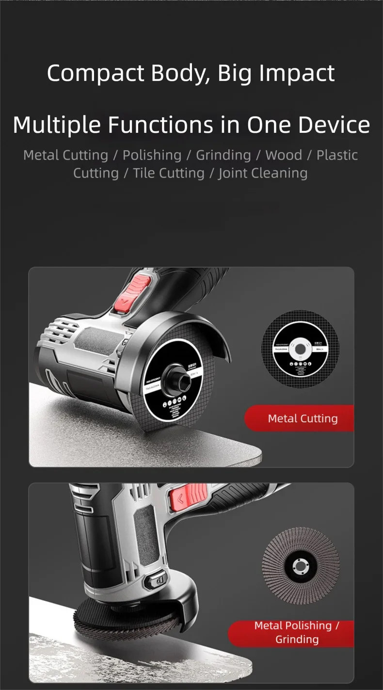 28000r 16.8V Mini Angle Grinder Portable Rechargeable Polishing Grinding Cutting Machine Home Metal Polisher Woodworking Tools